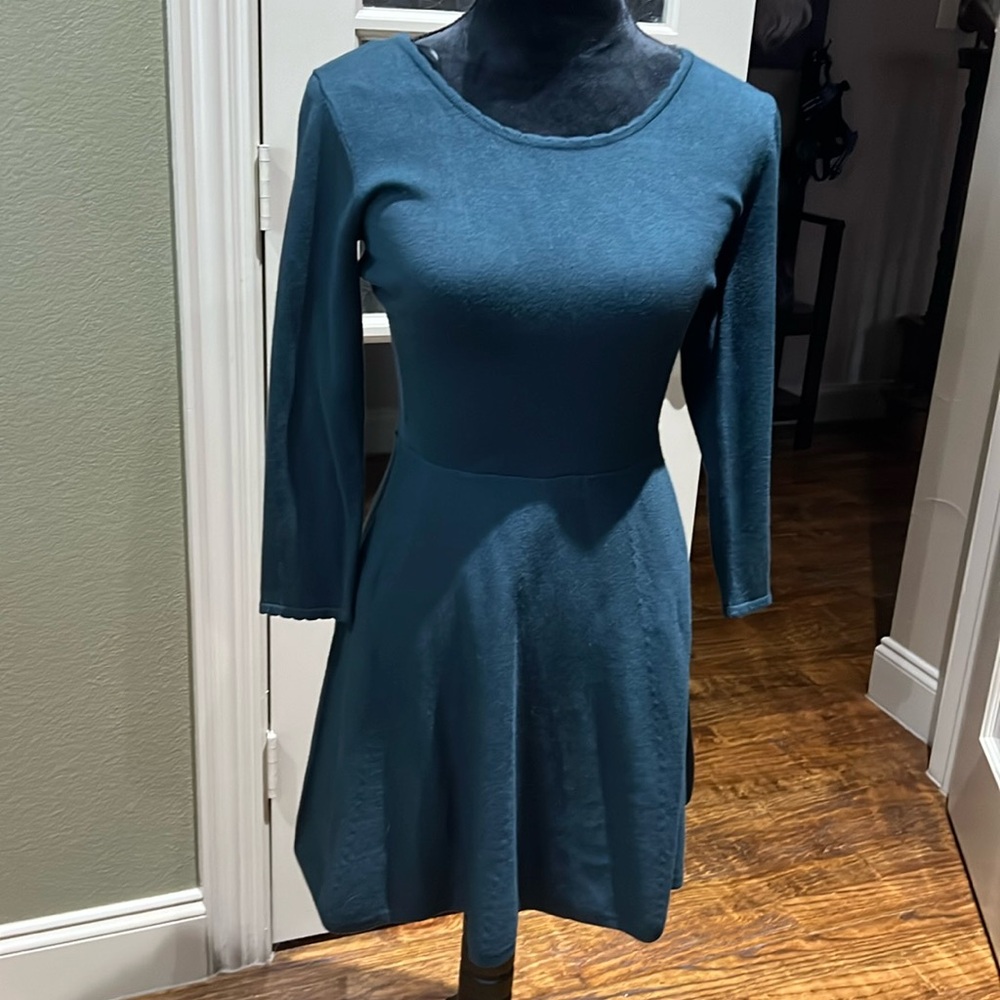 Teal grew light sweater dress